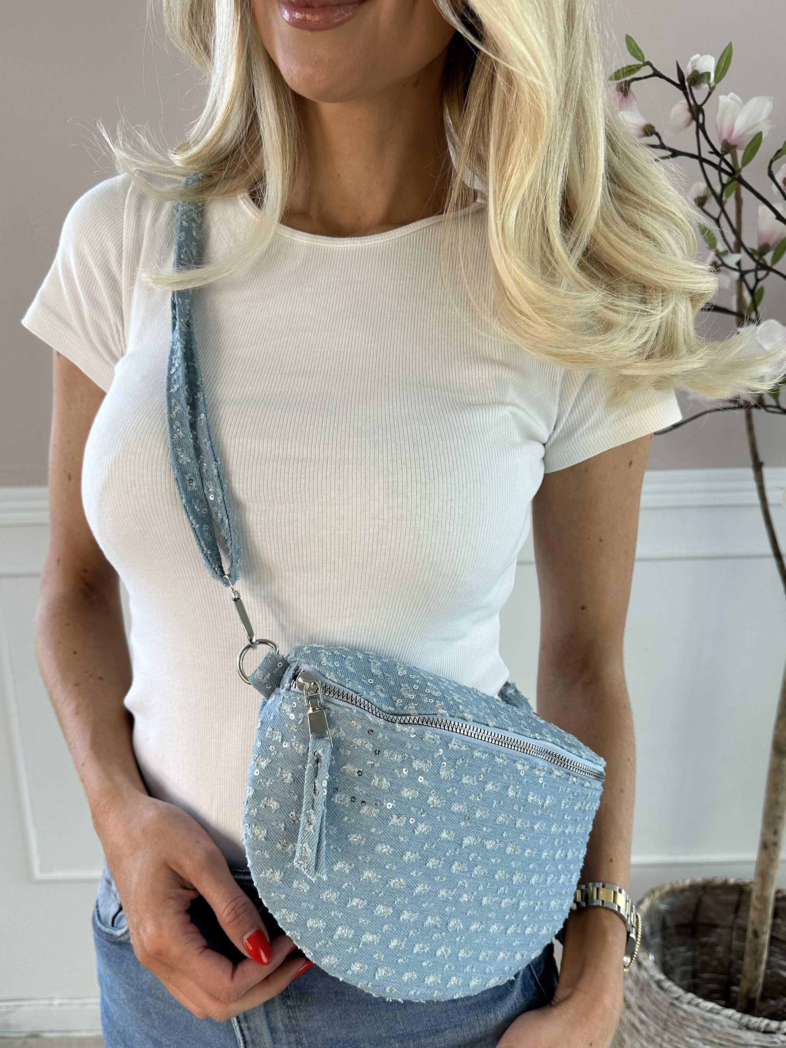 Viviane Denim - Liten crossbody-väska